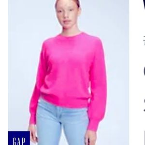 GAP waffle knit sweater sizzling hot fuschia